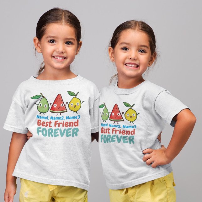 Personalise Cute Fruits BFF Girl's T-Shirt (Creator Uploaded)