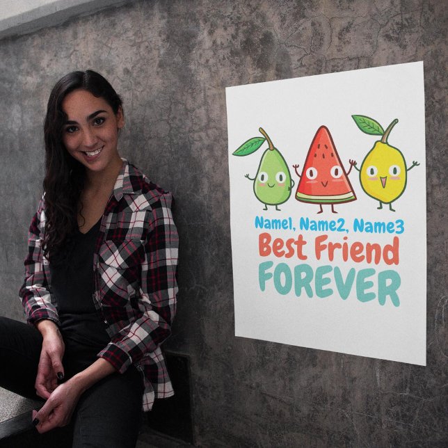 Personalise Cute Fruits BFF Poster (Creator Uploaded)