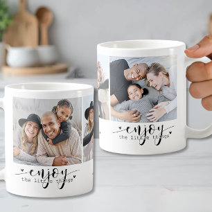 Personalise Cute Quote 3 Photo Coffee Mug