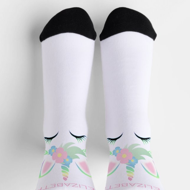Personalise Cute Unicorn Socks (Top)