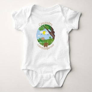 Personalise cutest camper ever, add your name  baby bodysuit