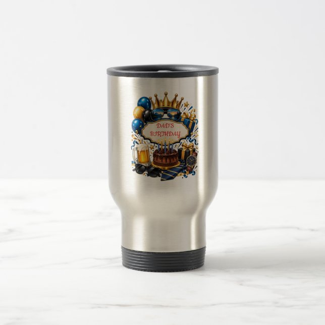 Personalise Dad Birthday Mug Stylish Blue gift (Center)