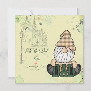 Personalise Dad Gnome Green Vintage Dad Gift