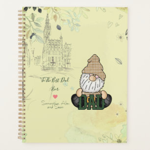 Personalise Dad Gnome   Green Vintage Dad Gift Planner