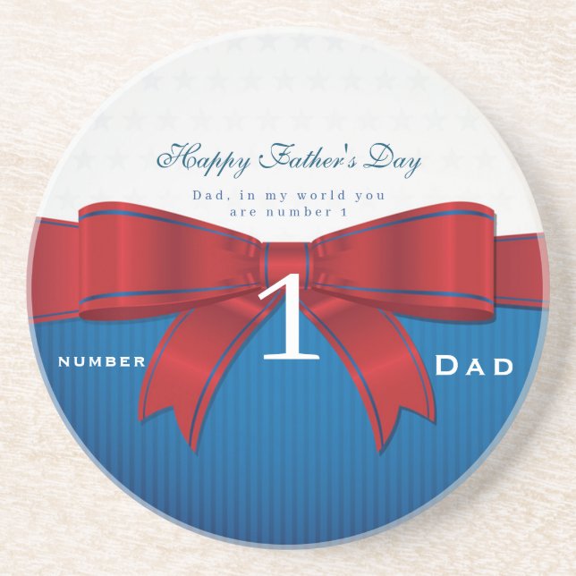 Personalise Dad Number One In My World  Coaster (Front)