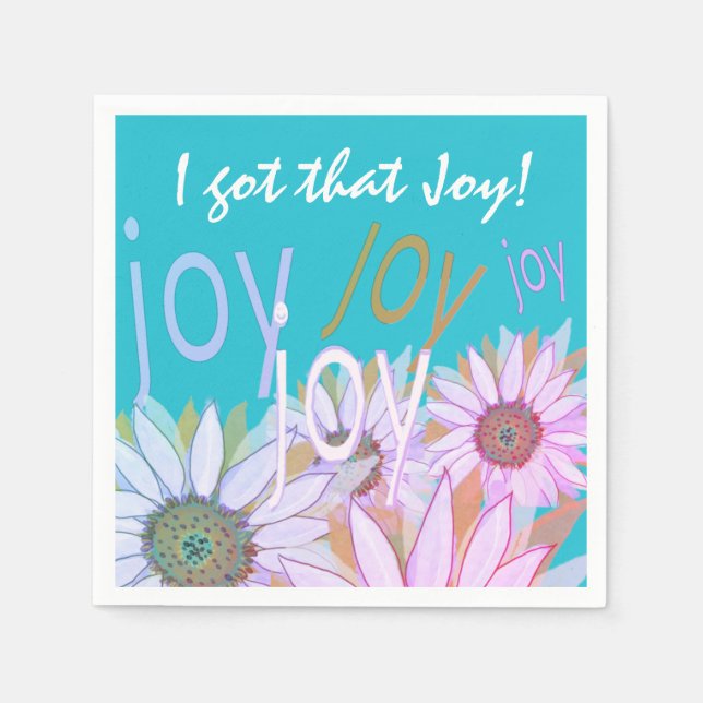 Personalise Daisy: Floral Joy, Joy, Joy!  Napkins (Front)