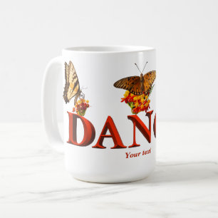 Personalise Dance sign with butterflies Coffee Mug