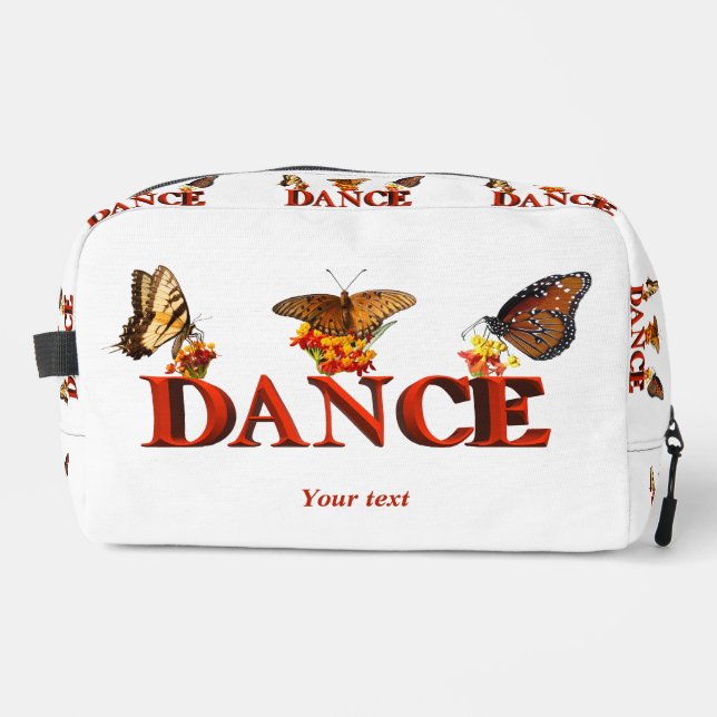 Personalise Dance sign with butterflies  Dopp Kit (Front)