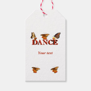 Personalise Dance sign with butterflies Gift Tags