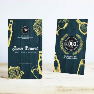 Personalise Dark Green Brewery Theme Business Card