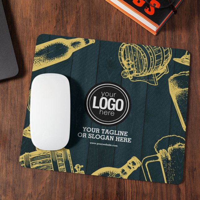 Personalise Dark Green Brewery Theme Mouse Pad (Creator Uploaded)