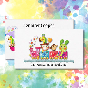 Personalise Daycare Preschool Teacher Cute Train Business Card