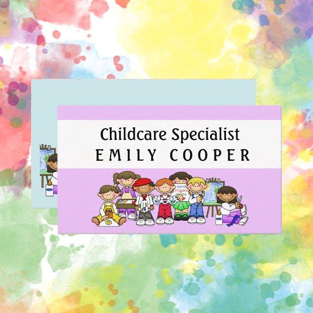 Personalise Daycare Teacher Preschool Daycare Business Card (Creator Uploaded)
