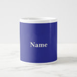 Personalise Deep Blue  Large Coffee Mug<br><div class="desc">Style: Jumbo Some days, a regular size cup of joe just won’t do. When you need that extra jolt of caffeine, reach for your extra-large coffee mug from Zazzle. It will accommodate a full 20-ounce Venti pour. Perfect for soup, cereal, ice cream, or chilli too! This giant mug features a...</div>
