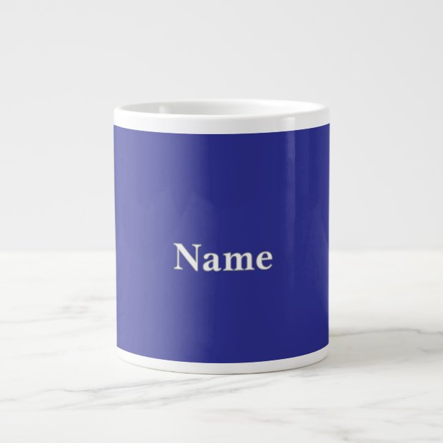 Personalise Deep Blue  Large Coffee Mug (Front)
