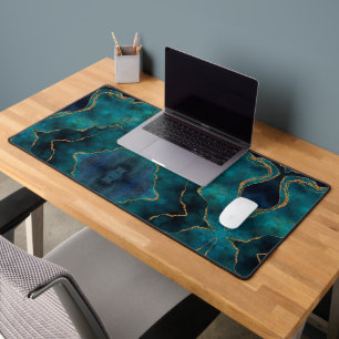 Personalise Desk Mat - Marble Gold Veins