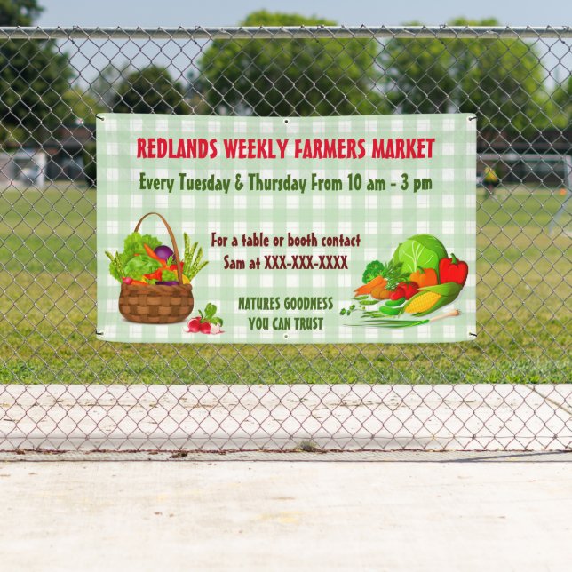 Personalise Detailed Farmers Market Vegetables Banner (Insitu)