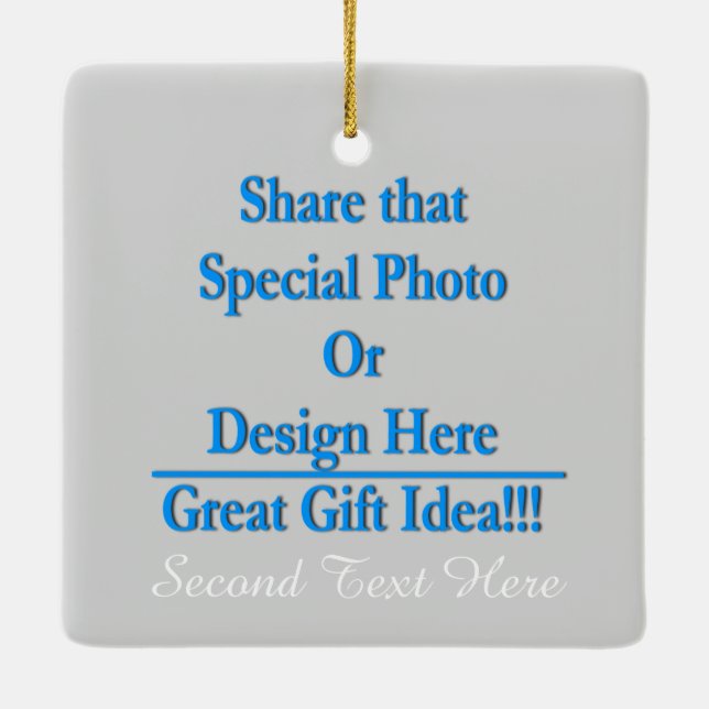 Personalise Different Image Both Sides-White Text Ceramic Ornament (Back)