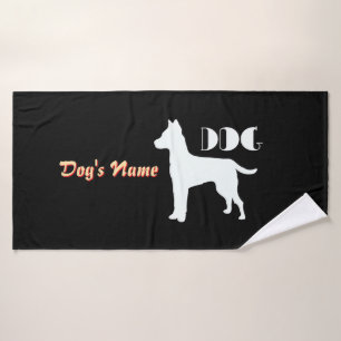 Personalise DOG Logo Black Doggie Bath Towel