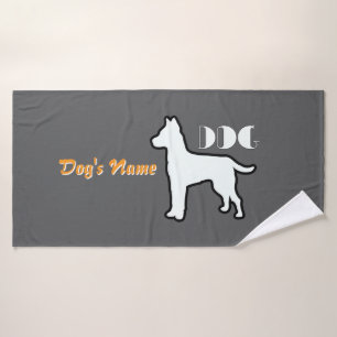 Personalise DOG Logo Orange Doggie Bath Towel