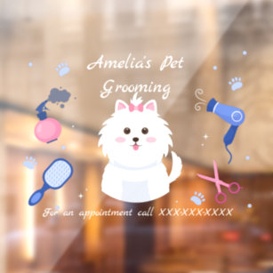 Personalise Dog Pet Grooming Shop Front