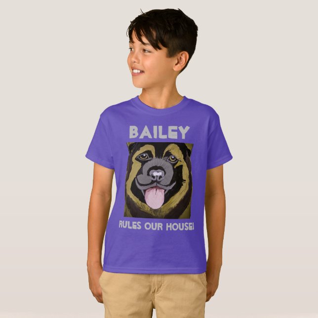 Personalise Dog’s Name and Photo  T-Shirt (Front Full)