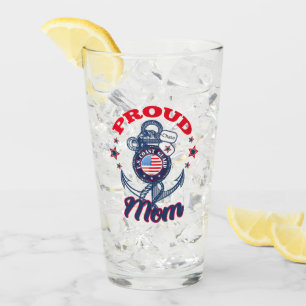 Personalise Dog Tag Proud U.S. Coast Guard Mum Glass