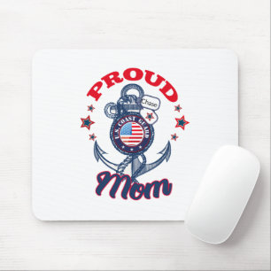 Personalise Dog Tag Proud U.S. Coast Guard Mum Mouse Pad