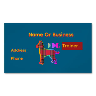 Personalise Dog Trainer  Magnetic Business Card