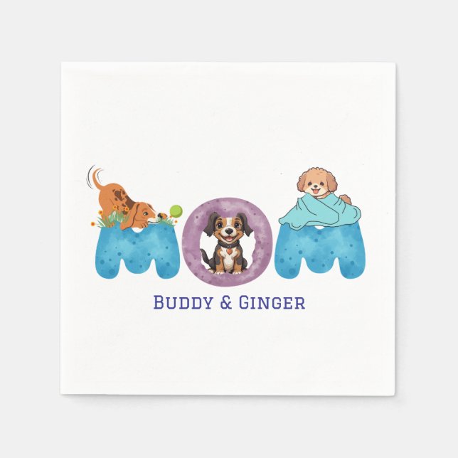 Personalise Doggie Mum Napkin (Front)