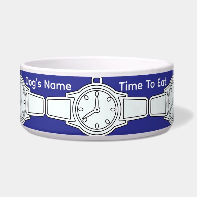 Personalise Dog's Name Time To Eat Blue  (Front)