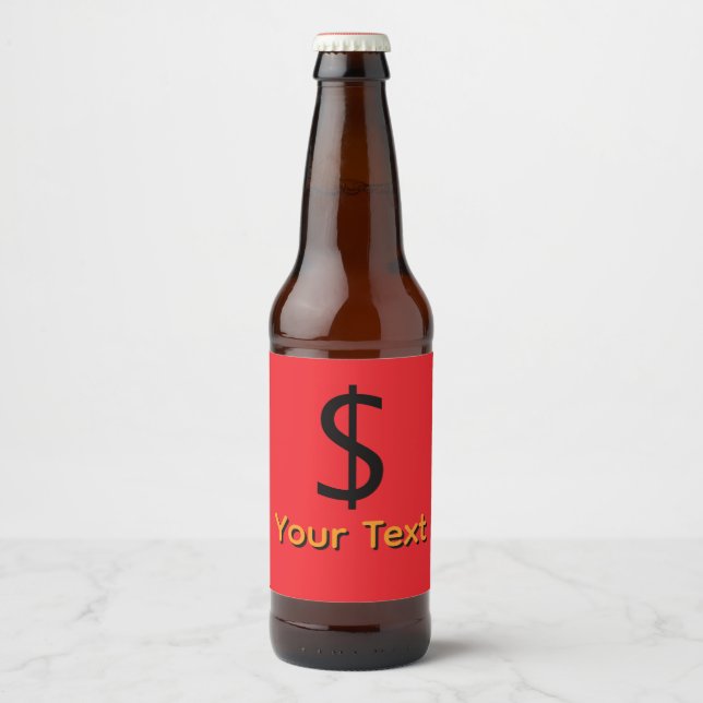 Personalise Dollar $ign Beer Bottle Label (Front)