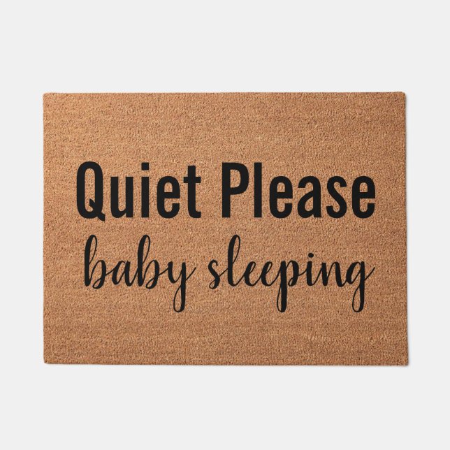 Personalise Door Mat Quiet Please Baby Sleeping (Front)