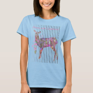 Personalise Dream with Deer, Flowers T-Shirt