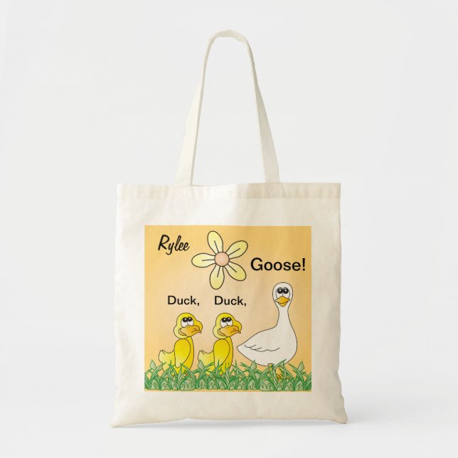 Personalise Duck, Duck, Goose Overnight Tote Bag (Front)
