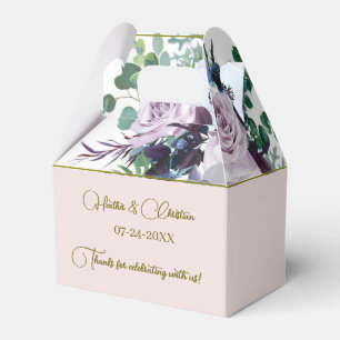 Personalise Dusty Violet Lavender Mauve Wedding  Favour Box