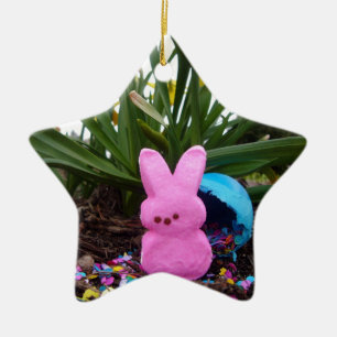 Personalise Easter Bunny Peace Love Art Destiny Ceramic Tree Decoration