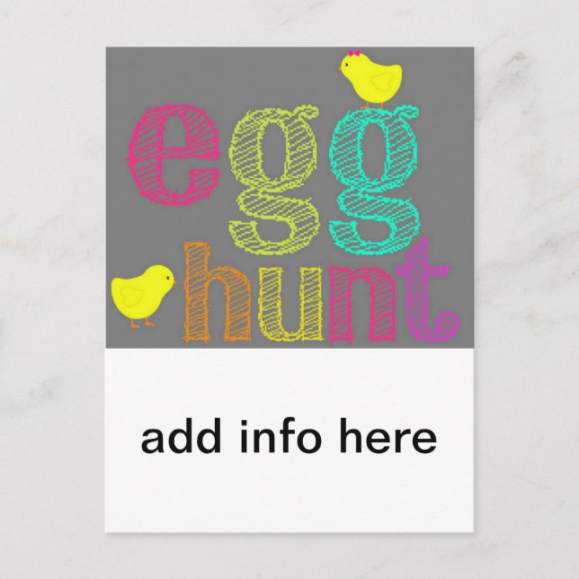 Personalise Easter egg hunt invitation postcard (Front)