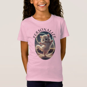 Personalise Edit Name Text Cute Dancing Kitten T-Shirt