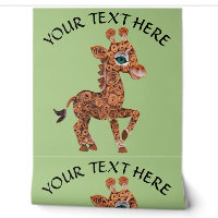Personalise Edit Text Baby Giraffe Scroll Art