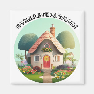 Personalise Edit Text Name Congratulations House Magnet