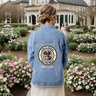Personalise Editable Pet Lovers Design Denim Jacket