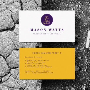 Personalise Electric Power Services Installation Business Card