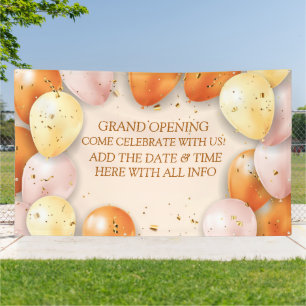 Personalise Elegant Grand Opening Balloons Foil  Banner