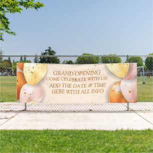 Personalise Elegant Grand Opening Balloons Foil Banner