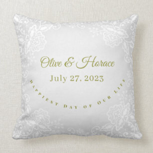 Personalise Elegant Keepsake Couples Wedding Cushion