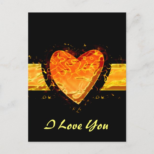 Personalise Elegant Orange Heart Valentine's day Holiday Postcard (Front)