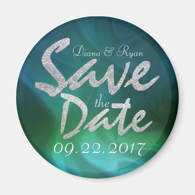 Personalise Emerald Sea Save the Date Magnet (Front)
