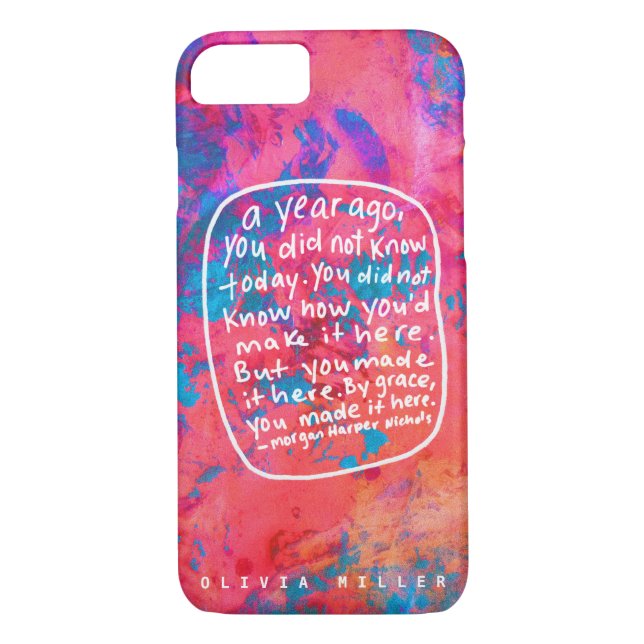 Personalise Encouraging quote abstract art case (Back)
