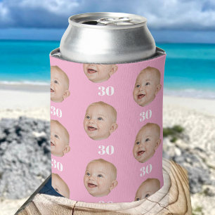 Personalise Face 20th 30th 40th 50th Birthday Crew Can Cooler